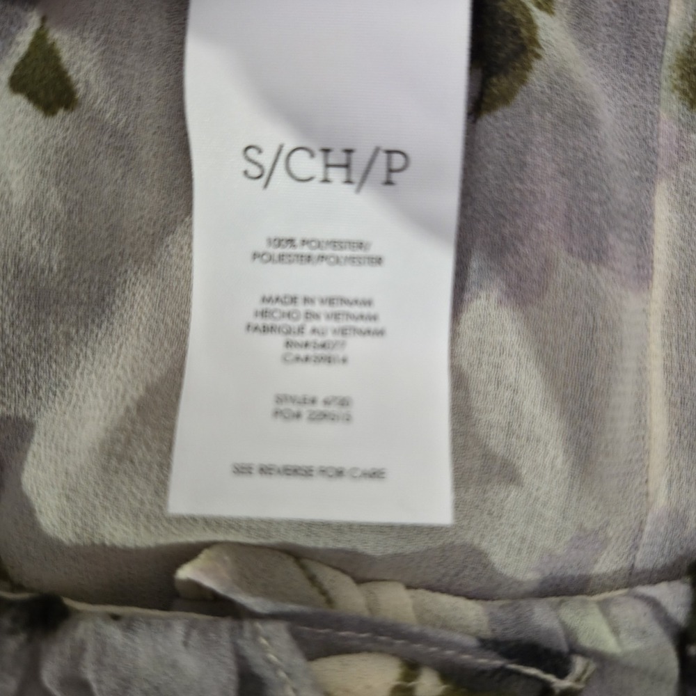 Cabi Printed Cherish Blouse Womens S Sage Green Sheer Cottagecore Romantic - Picture 9 of 10